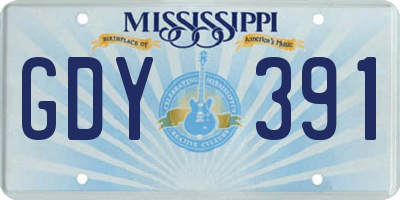 MS license plate GDY391