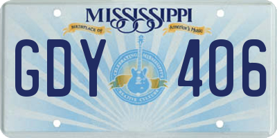 MS license plate GDY406