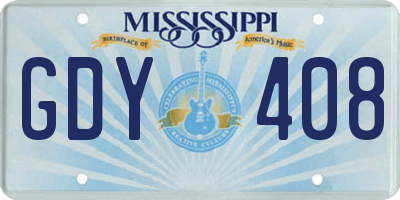 MS license plate GDY408