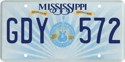 MS license plate GDY572
