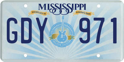 MS license plate GDY971