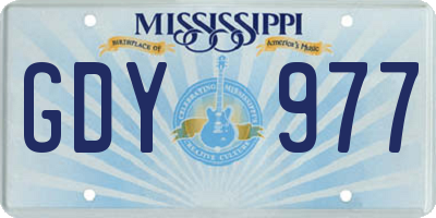 MS license plate GDY977