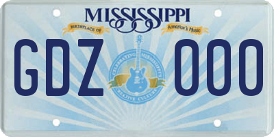 MS license plate GDZ000
