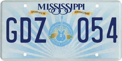 MS license plate GDZ054