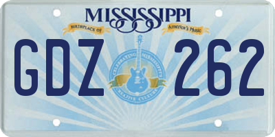 MS license plate GDZ262