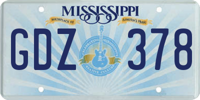 MS license plate GDZ378