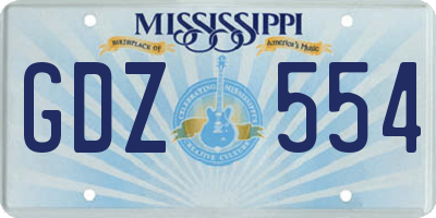 MS license plate GDZ554