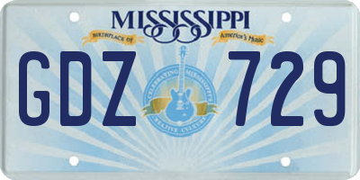 MS license plate GDZ729