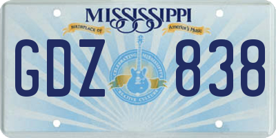 MS license plate GDZ838