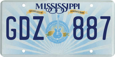 MS license plate GDZ887