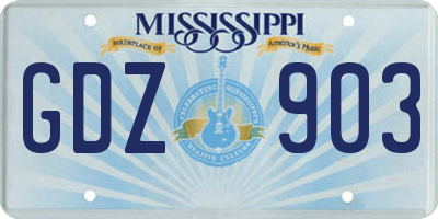 MS license plate GDZ903