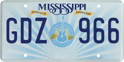 MS license plate GDZ966