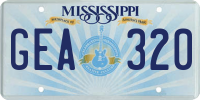 MS license plate GEA320
