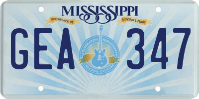 MS license plate GEA347