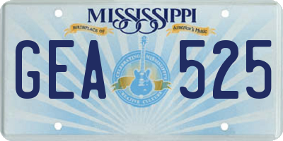 MS license plate GEA525