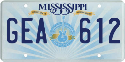 MS license plate GEA612