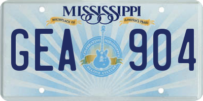 MS license plate GEA904