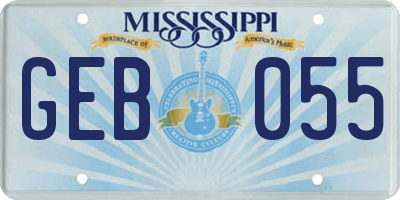 MS license plate GEB055