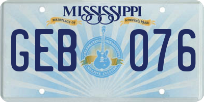 MS license plate GEB076