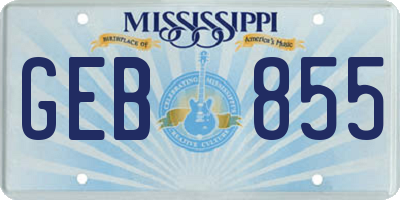 MS license plate GEB855