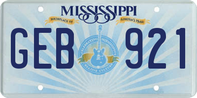 MS license plate GEB921