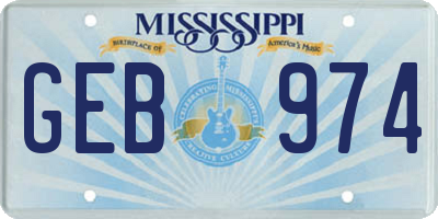 MS license plate GEB974