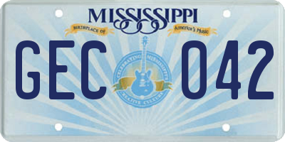 MS license plate GEC042