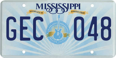 MS license plate GEC048