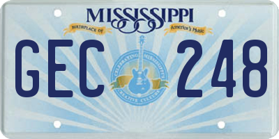 MS license plate GEC248