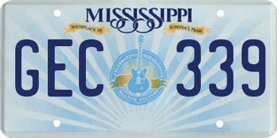 MS license plate GEC339