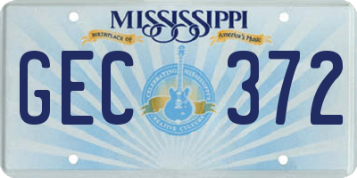 MS license plate GEC372