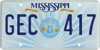 MS license plate GEC417