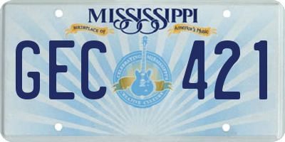 MS license plate GEC421