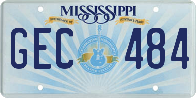 MS license plate GEC484