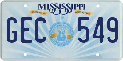 MS license plate GEC549