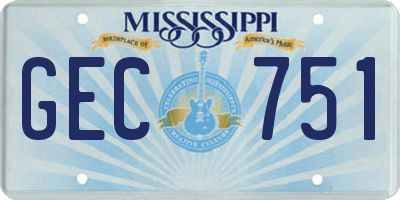 MS license plate GEC751