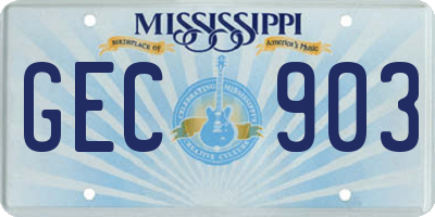 MS license plate GEC903