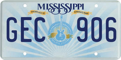 MS license plate GEC906