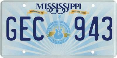 MS license plate GEC943