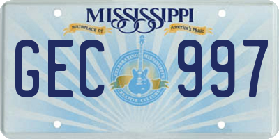 MS license plate GEC997