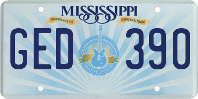 MS license plate GED390