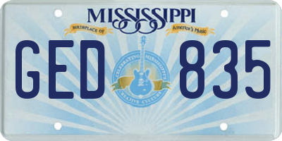 MS license plate GED835