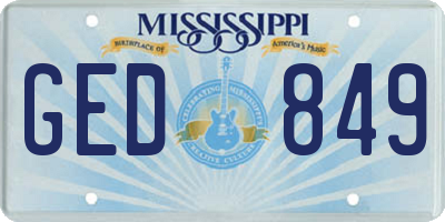 MS license plate GED849