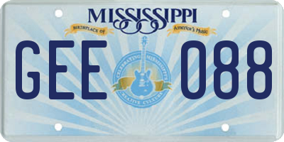MS license plate GEE088