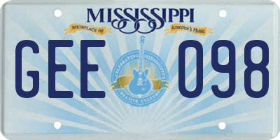 MS license plate GEE098