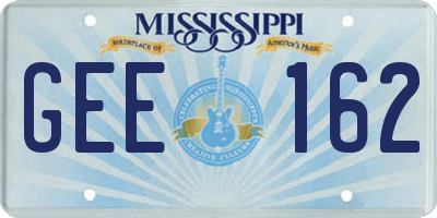 MS license plate GEE162
