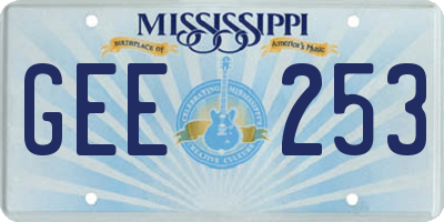 MS license plate GEE253