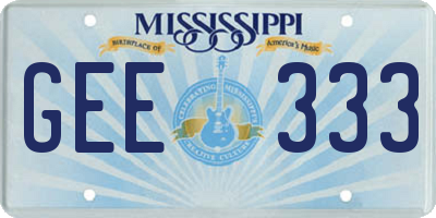 MS license plate GEE333