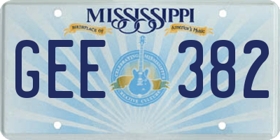 MS license plate GEE382