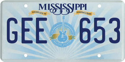 MS license plate GEE653